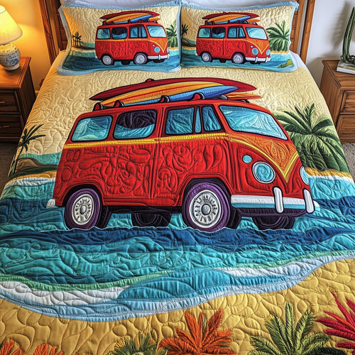 Hippie Van 3-Piece Quilted Bedding Set GFTOMA1372