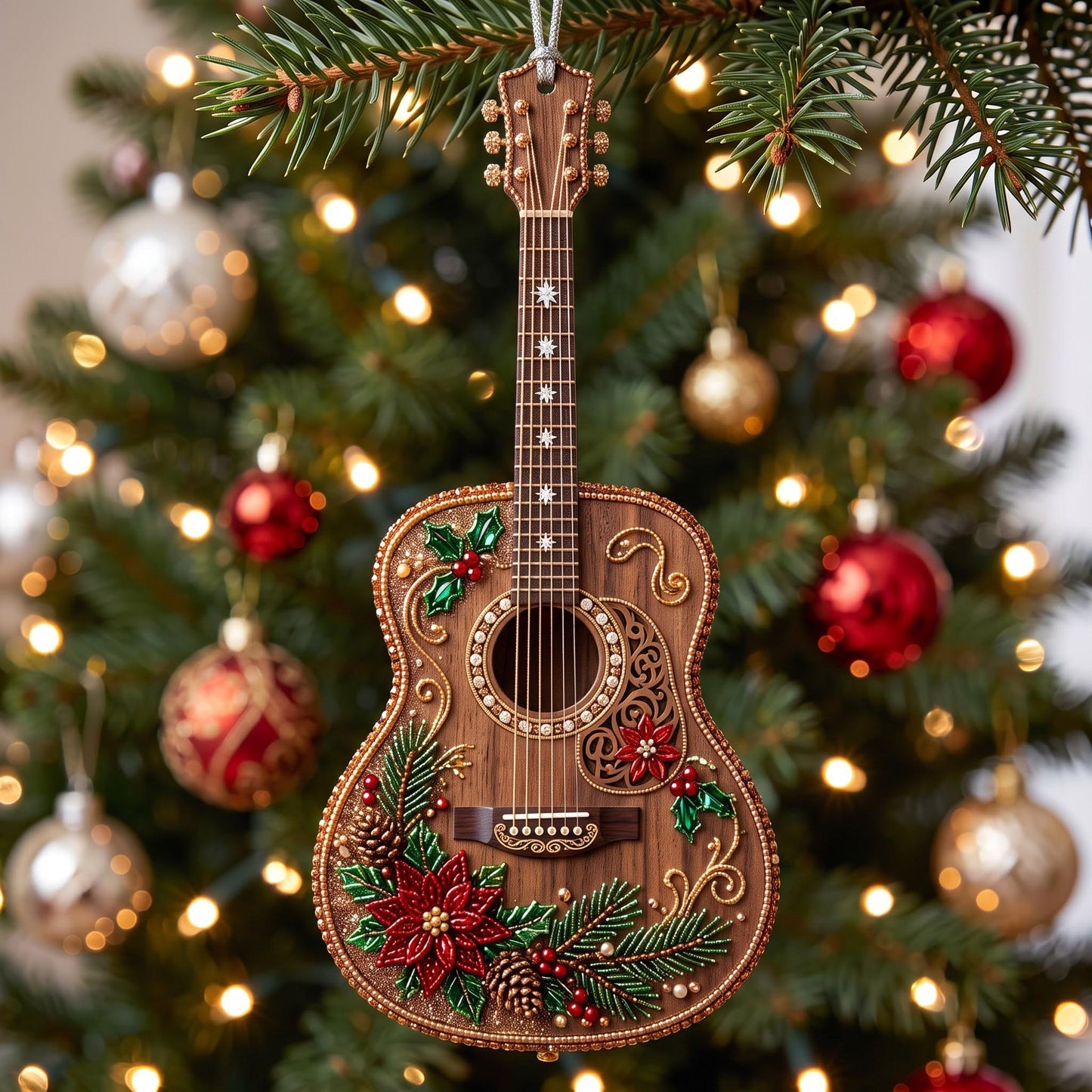 Guitar Melody Christmas Mica Ornament GFTOMA13737
