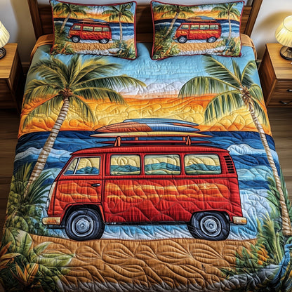 Camper Van  3-Piece Quilted Bedding Set GFTOMA1374