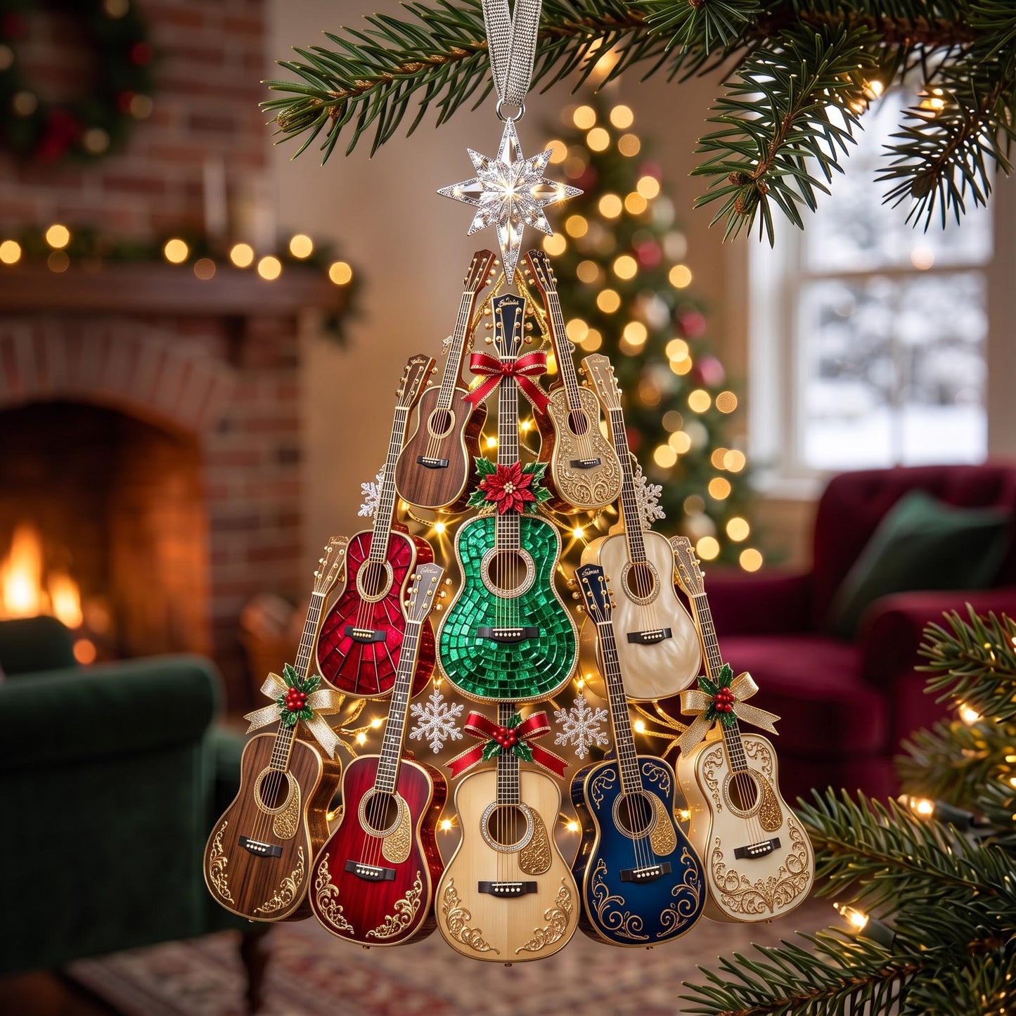 Guitar Melody Christmas Mica Ornament GFTOMA13741