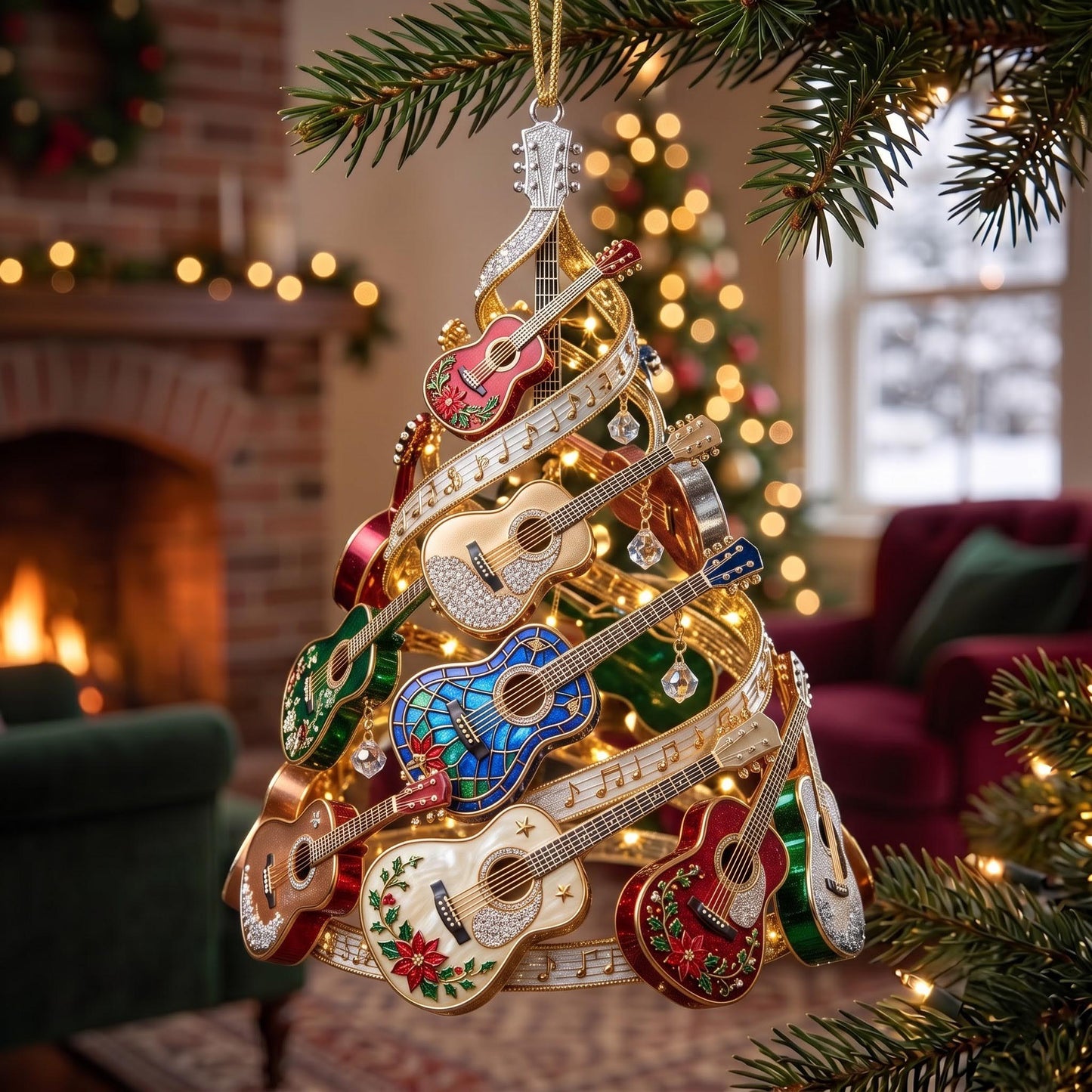 Guitar Melody Christmas Mica Ornament GFTOMA13742