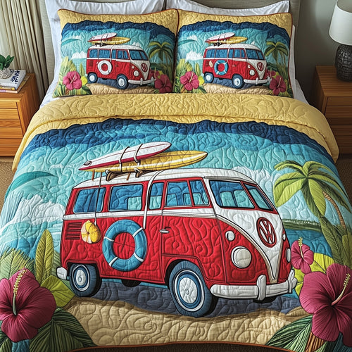 Camper Van  3-Piece Quilted Bedding Set GFTOMA1375