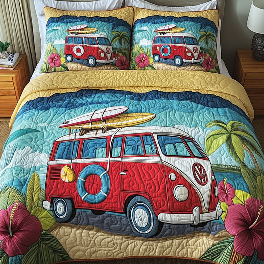 Camper Van  3-Piece Quilted Bedding Set GFTOMA1375