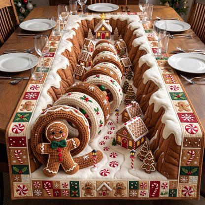 Gingerbread Spiral Quilted Table Runner GFTOMA13781