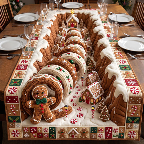 Gingerbread Spiral Quilted Table Runner GFTOMA13781