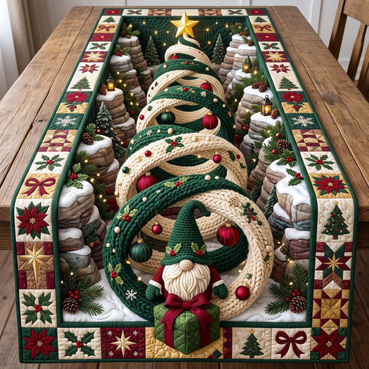Gnome Spiral Quilted Table Runner GFTOMA13782