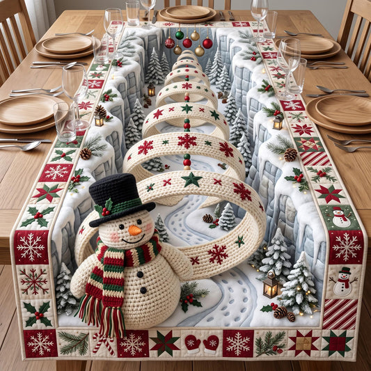 Snowman Spiral Quilted Table Runner GFTOMA13785
