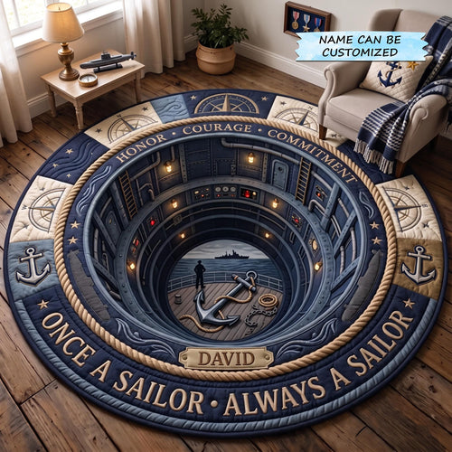 Navy Veteran Quilted Round Mat QTCUZ GFTOMA13814C1