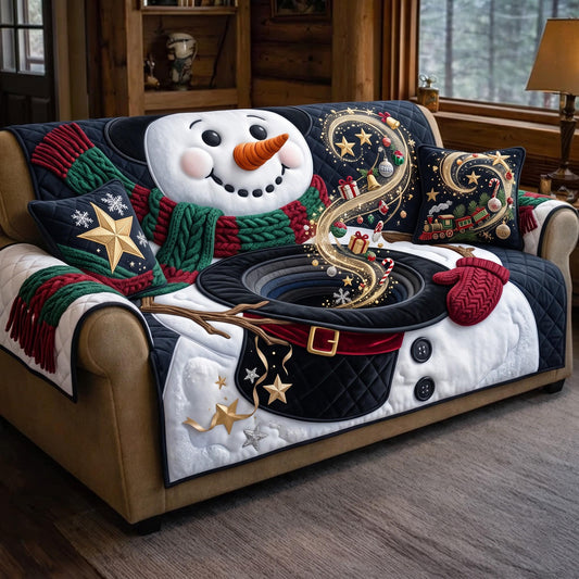 Snowman Magic Quilted Sofa Cover GFTOMA13825
