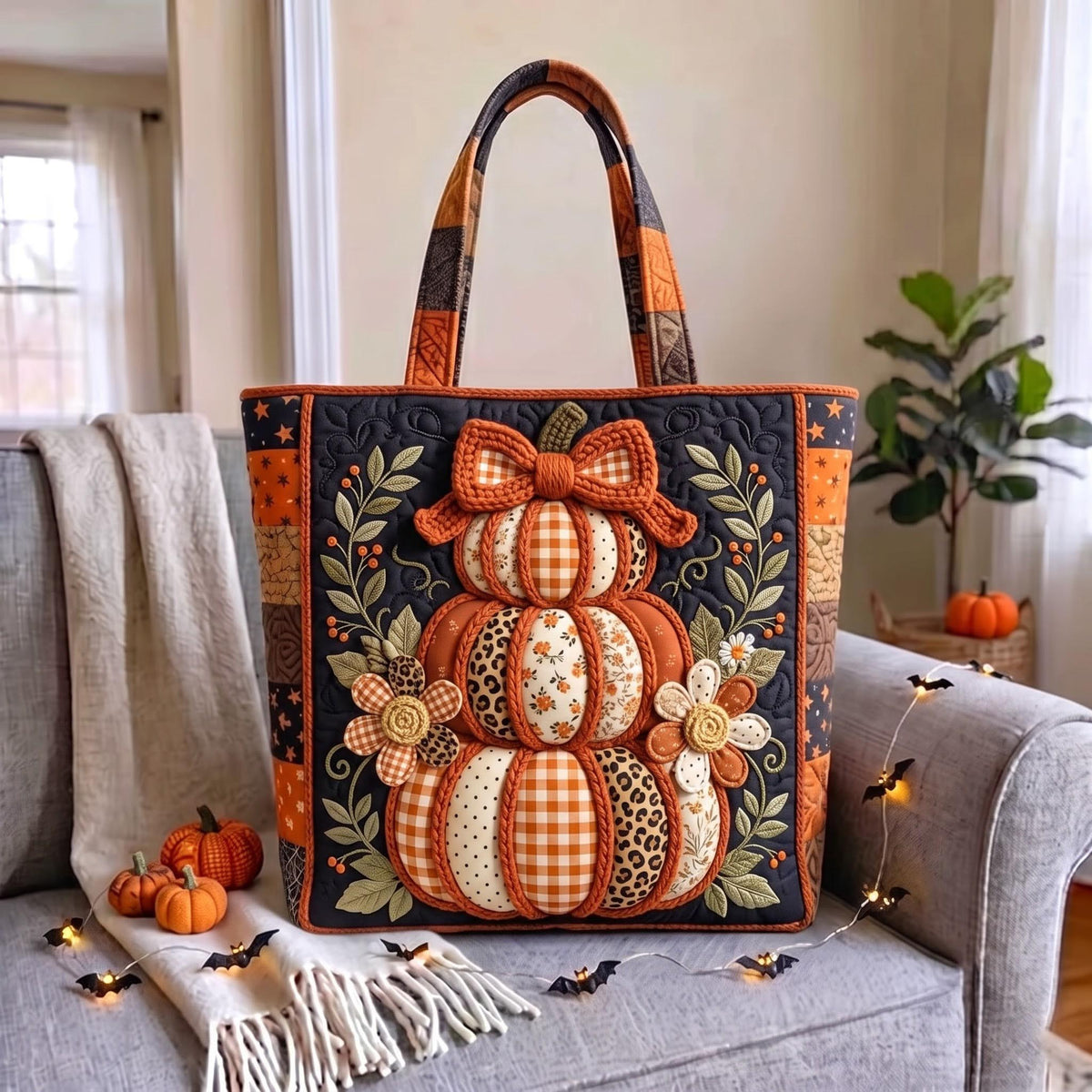 Pumpkin Harvest Quilted Tote Bag GFTOMA13829
