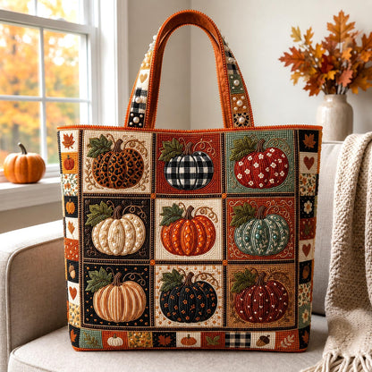 Pumpkin Patchwork Quilted Tote Bag GFTOMA13831