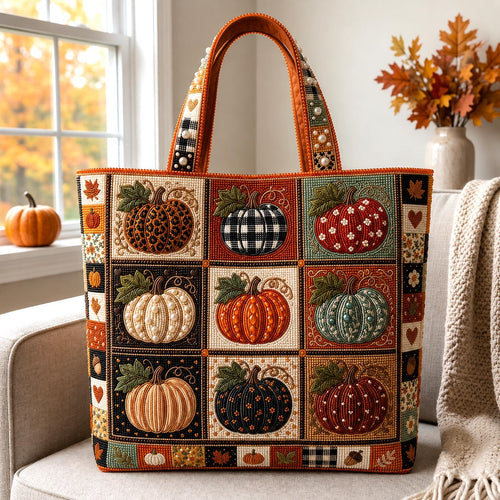 Pumpkin Patchwork Quilted Tote Bag GFTOMA13831