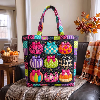 Colorful Pumpkin Quilted Tote Bag GFTOMA13832