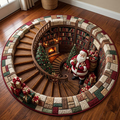 Santa Library Quilted Round Mat GFTOMA13917