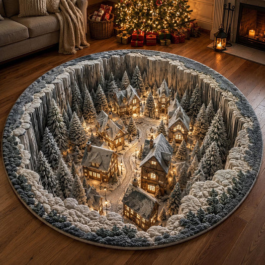 Snowy Village Quilted Round Mat GFTOMA13919
