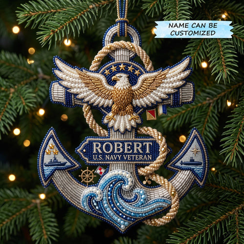 Navy Veteran Christmas Mica Ornament QTCUZ GFTOMA13922