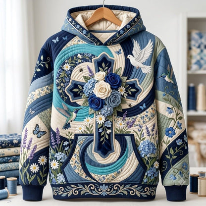Blue Rose Cross Hoodie GFTOMA13932
