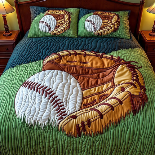 Baseball 3-Piece Quilted Bedding Set GFTOMA1398