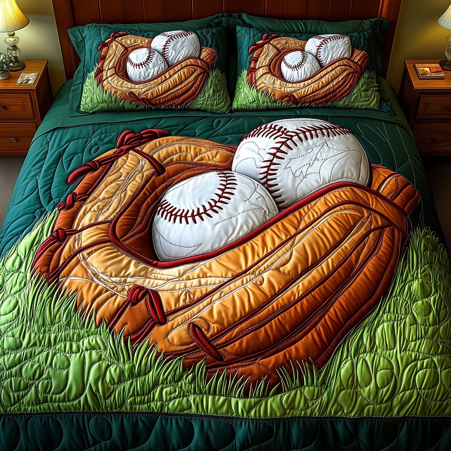 Baseball 3-Piece Quilted Bedding Set GFTOMA1399