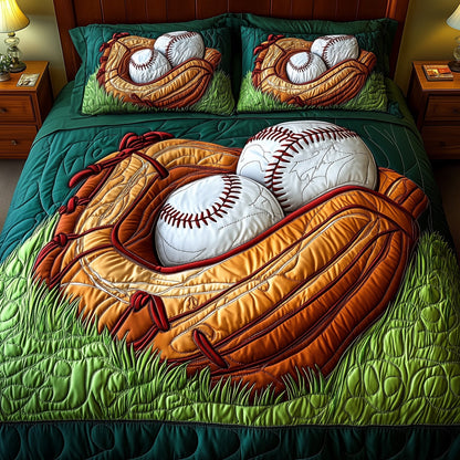 Baseball 3-Piece Quilted Bedding Set GFTOMA1399