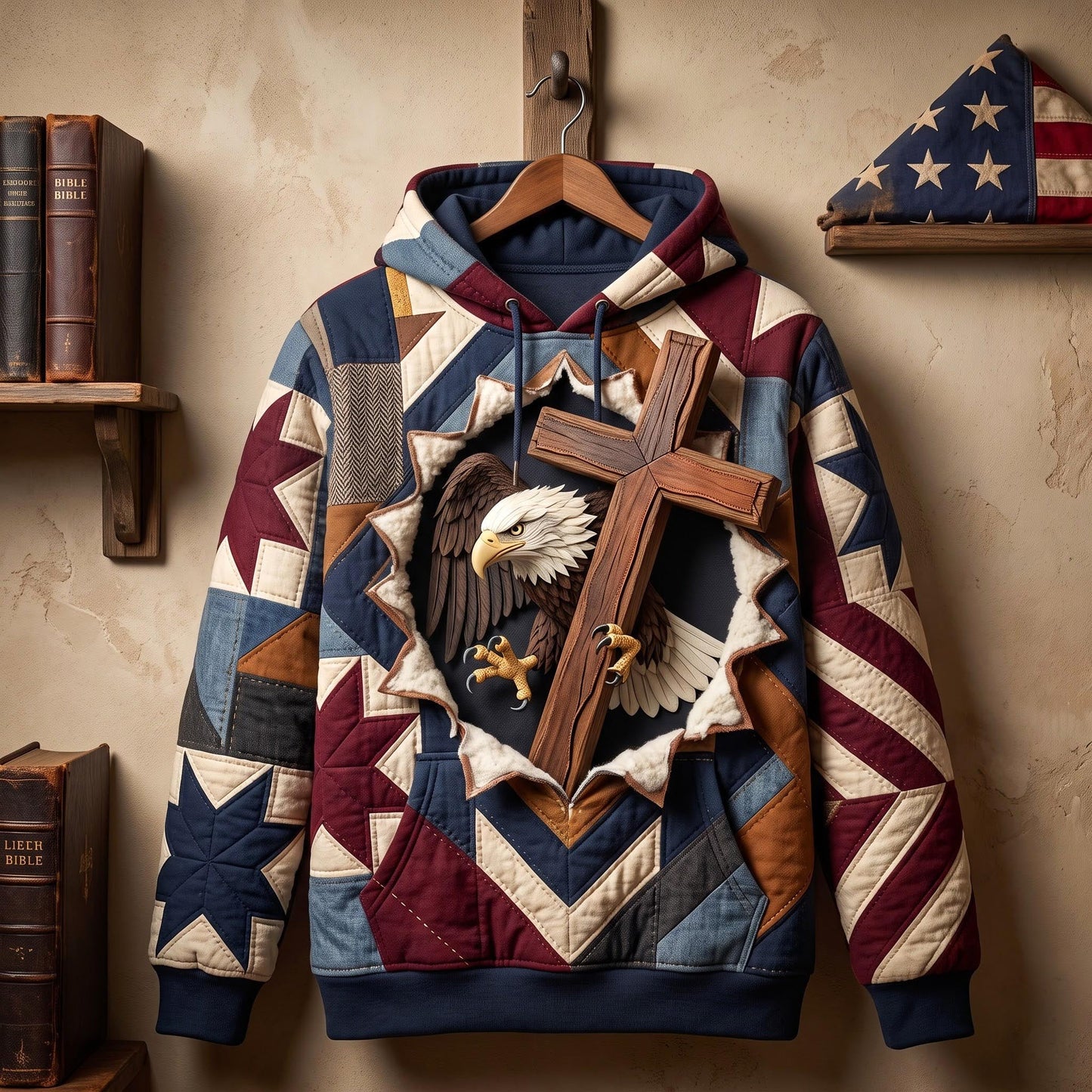 Patriotic Cross Hoodie GFTOMA14020