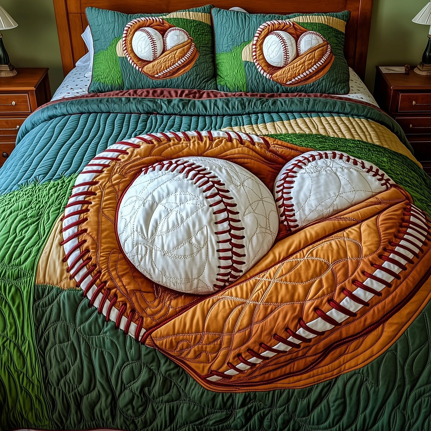 Home Run 3-Piece Quilted Bedding Set GFTOMA1404