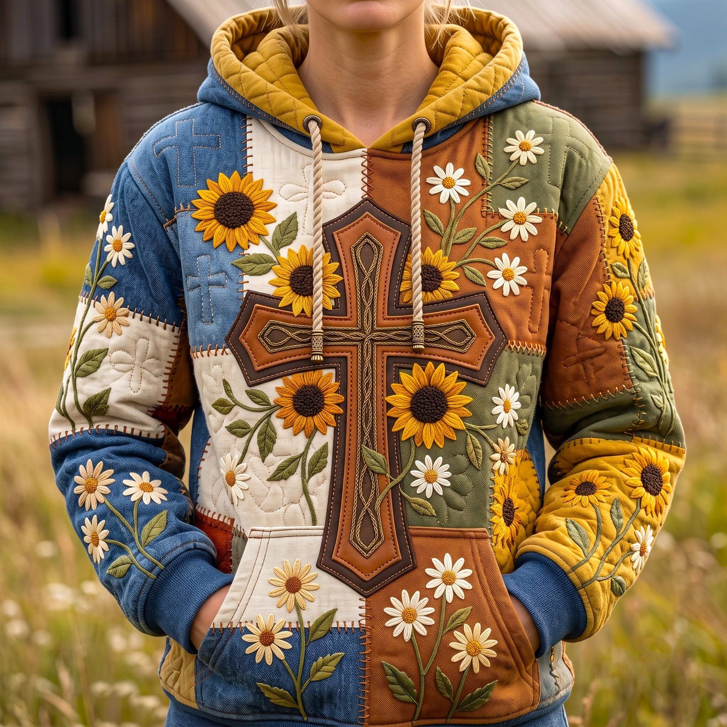 Sunflower Cross Hoodie GFTOMA14057