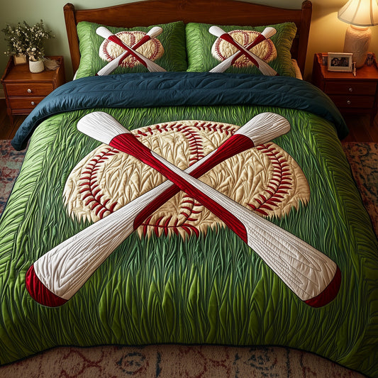 Baseball 3-Piece Quilted Bedding Set GFTOMA1407