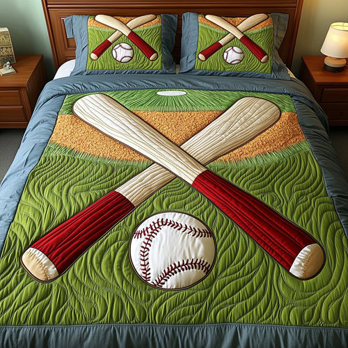 Baseball 3-Piece Quilted Bedding Set GFTOMA1408