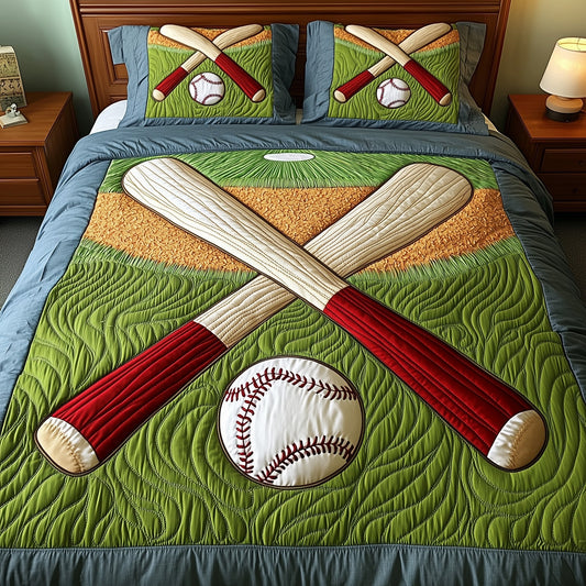Baseball 3-Piece Quilted Bedding Set GFTOMA1408