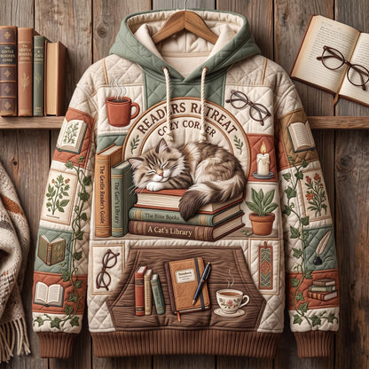 Cozy Cat Reader Hoodie GFTOMA14098