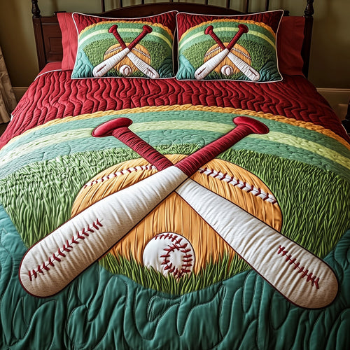 Baseball 3-Piece Quilted Bedding Set GFTOMA1410