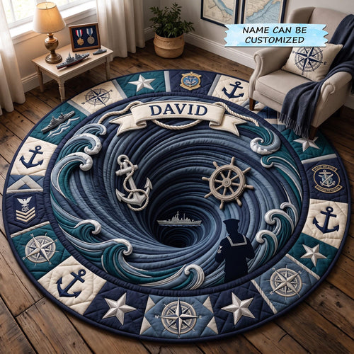 Navy Veteran Quilted Round Mat QTCUZ GFTOMA14103