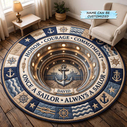 Navy Veteran Quilted Round Mat QTCUZ GFTOMA14106
