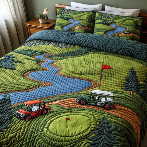 Golf Course 3-Piece Quilted Bedding Set GFTOMA1414