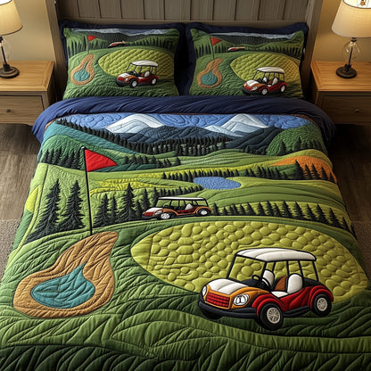 Golf Course 3-Piece Quilted Bedding Set GFTOMA1415