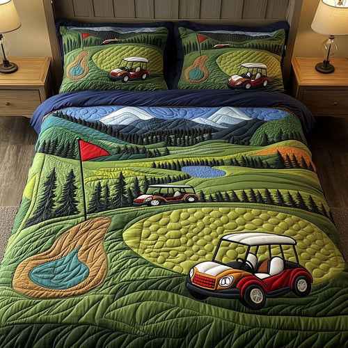 Golf Course 3-Piece Quilted Bedding Set GFTOMA1415