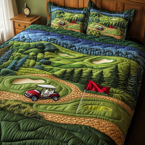 Golf Course 3-Piece Quilted Bedding Set GFTOMA1416