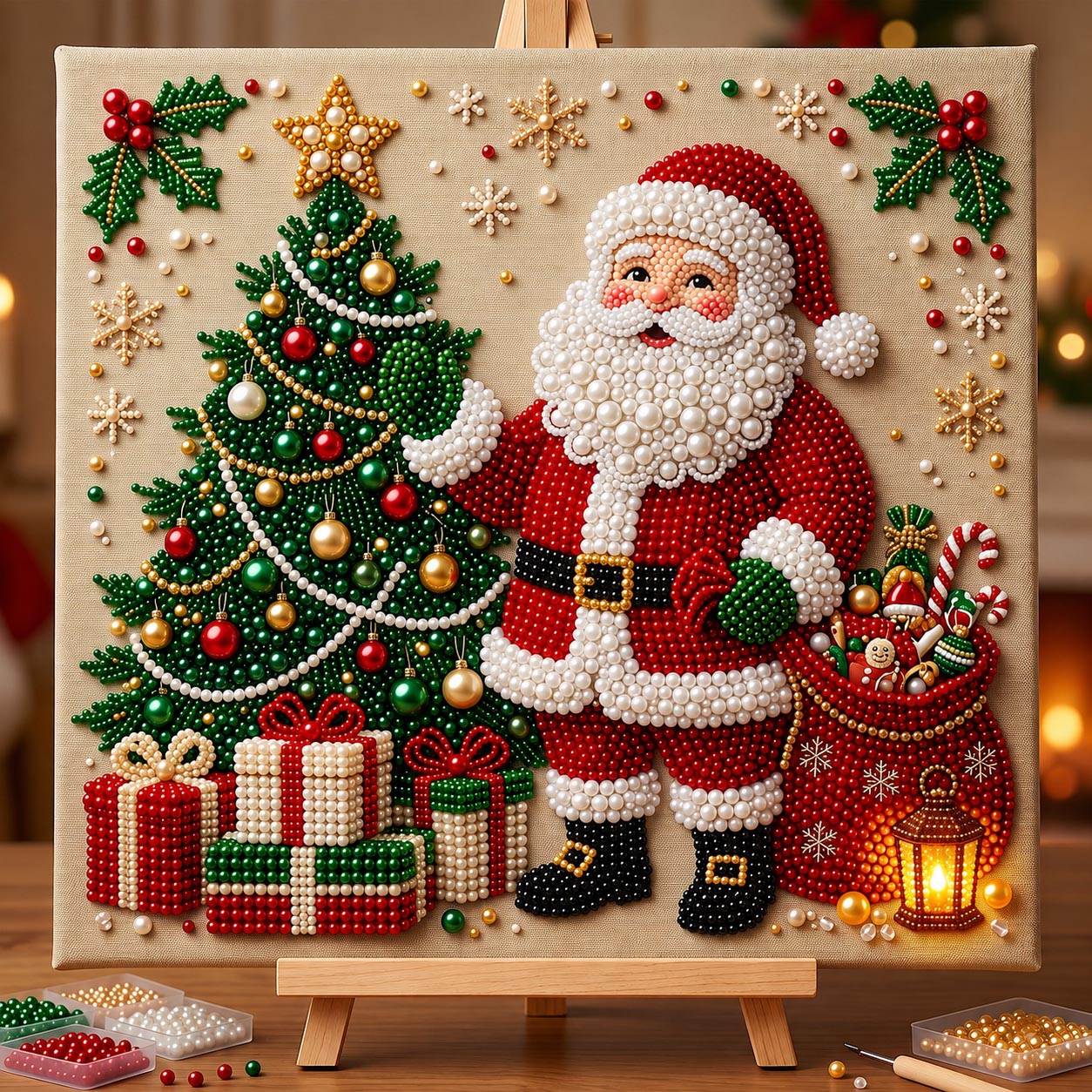 Santa Christmas DIY Diamond Pearl Art Kit GFTOMA14208
