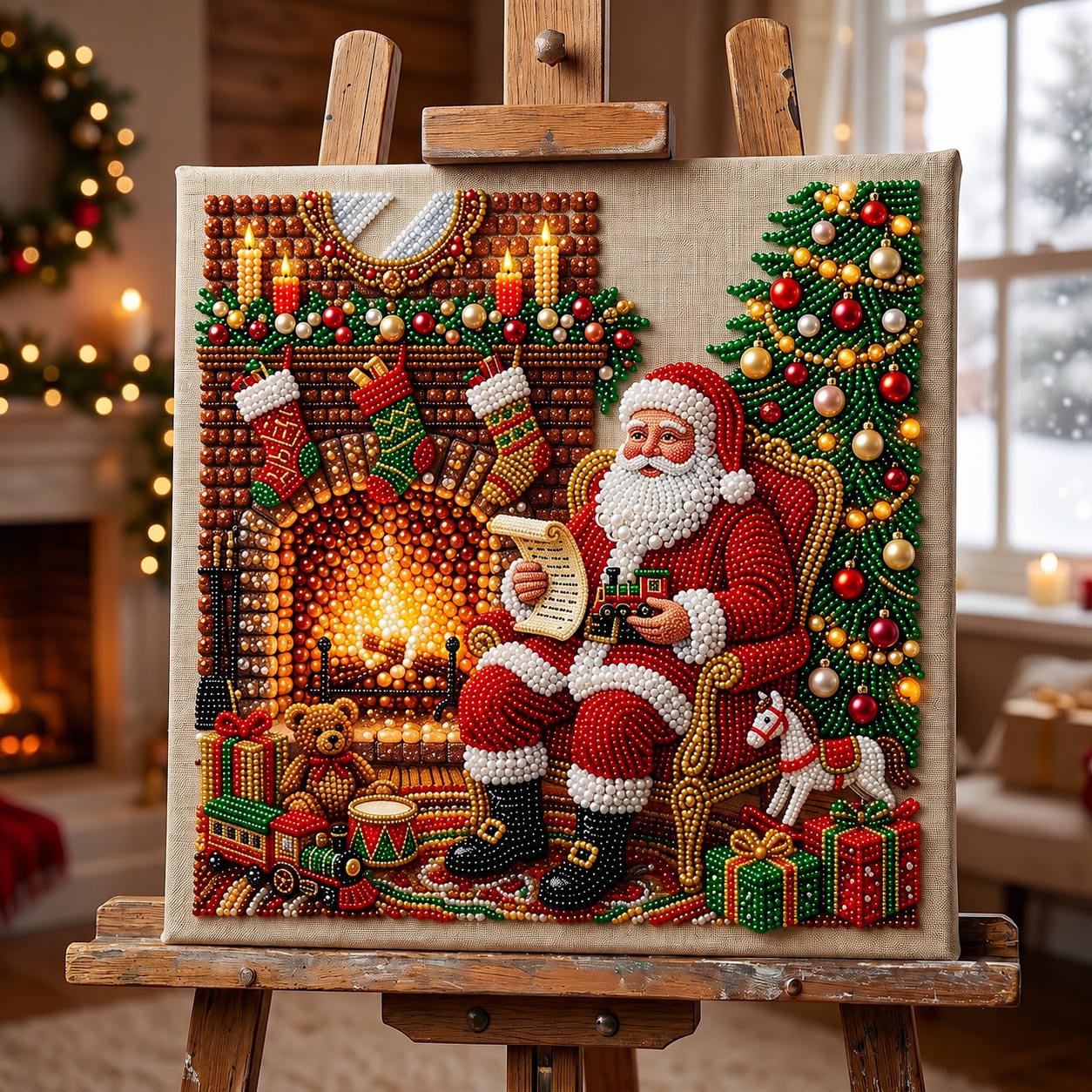 Santa Christmas DIY Diamond Pearl Art Kit GFTOMA14209