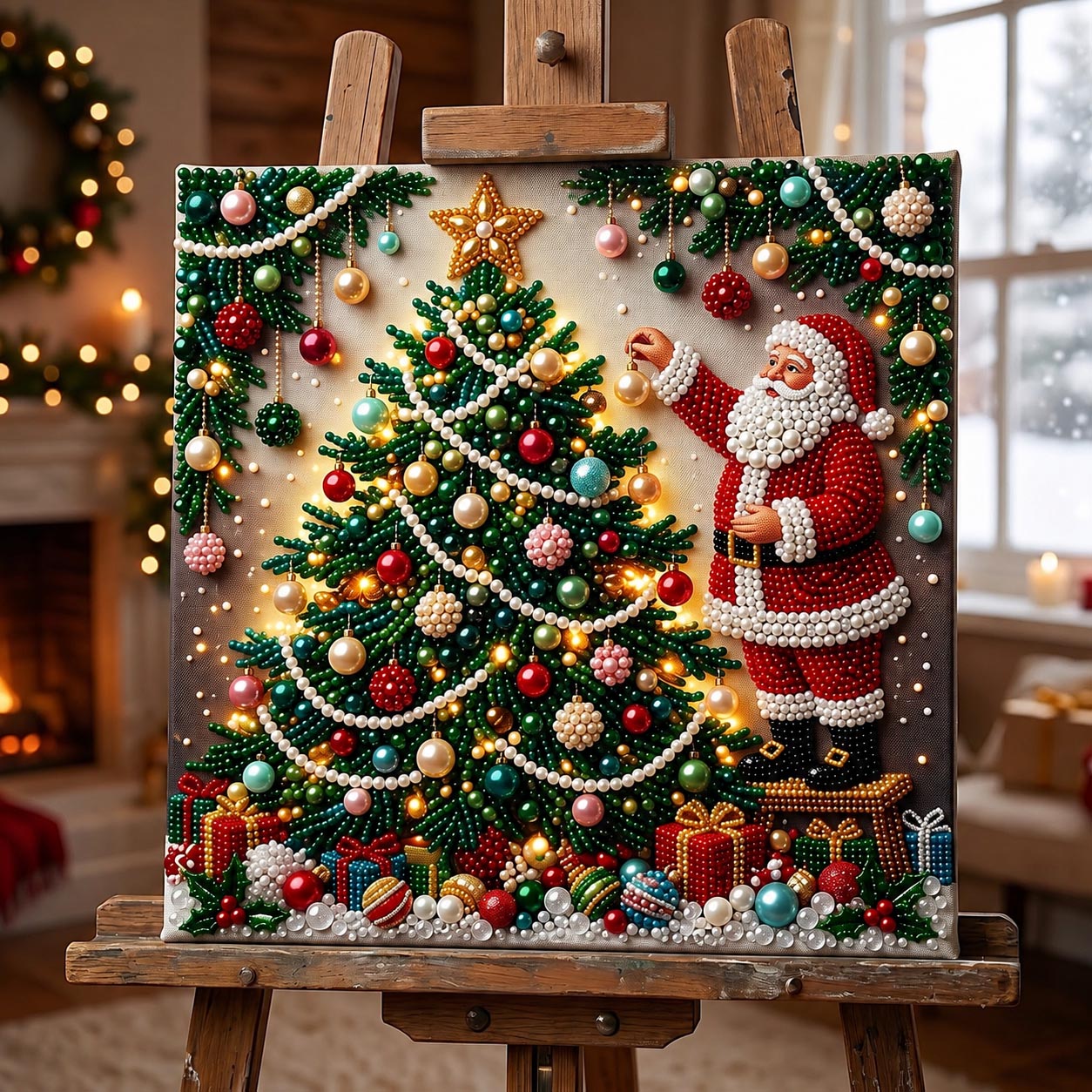 Santa Christmas DIY Diamond Pearl Art Kit GFTOMA14210