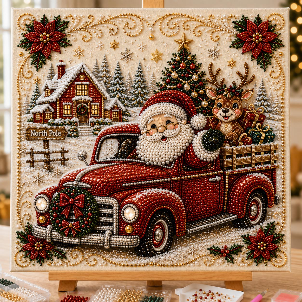 Santa Truck DIY Diamond Pearl Art Kit GFTOMA14220