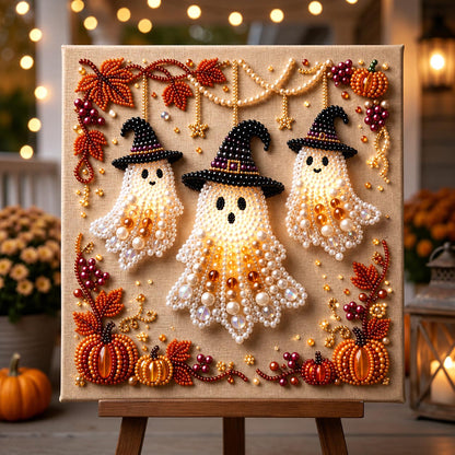 🔥 EARLY HALLOWEEN SALE 49% OFF - Halloween Ghost DIY Diamond Pearl Art Kit GFTOMA14238