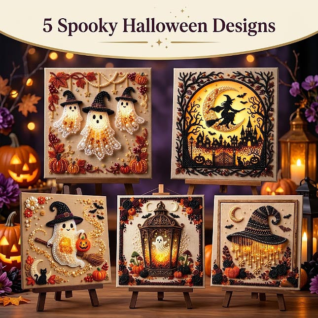 🔥 EARLY HALLOWEEN SALE 49% OFF - Halloween Ghost DIY Diamond Pearl Art Kit GFTOMA14238