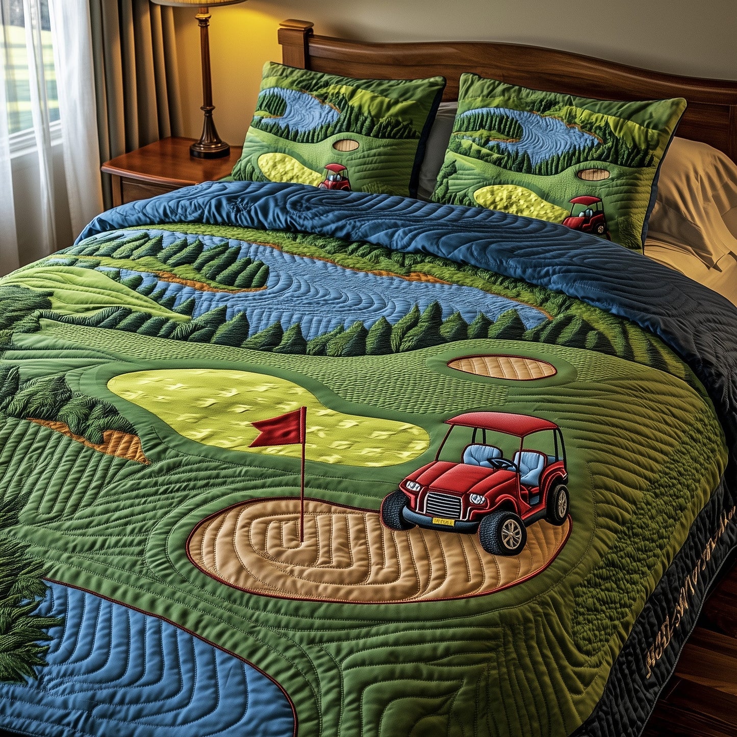 Golf Course 3-Piece Quilted Bedding Set GFTOMA1424