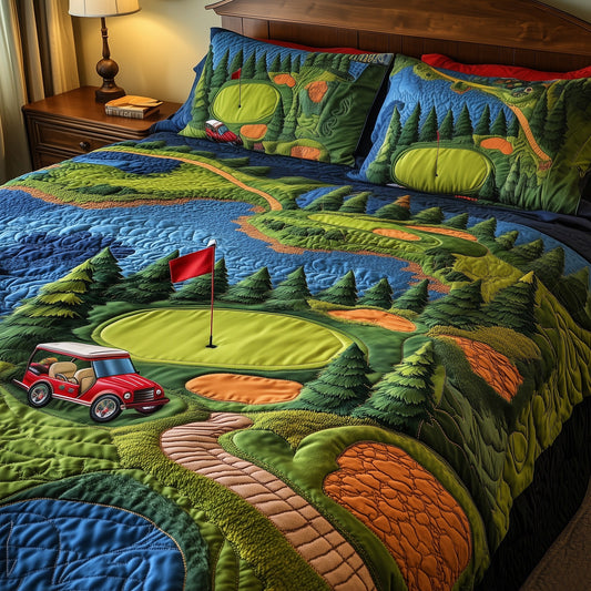 Golf Course 3-Piece Quilted Bedding Set GFTOMA1425