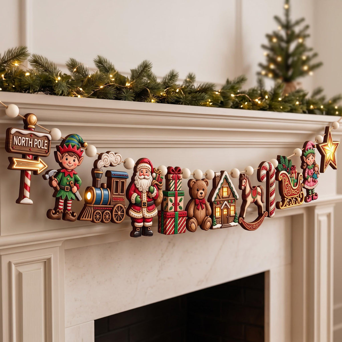 North Pole Custom Shape Wooden Garland GFTOMA14359