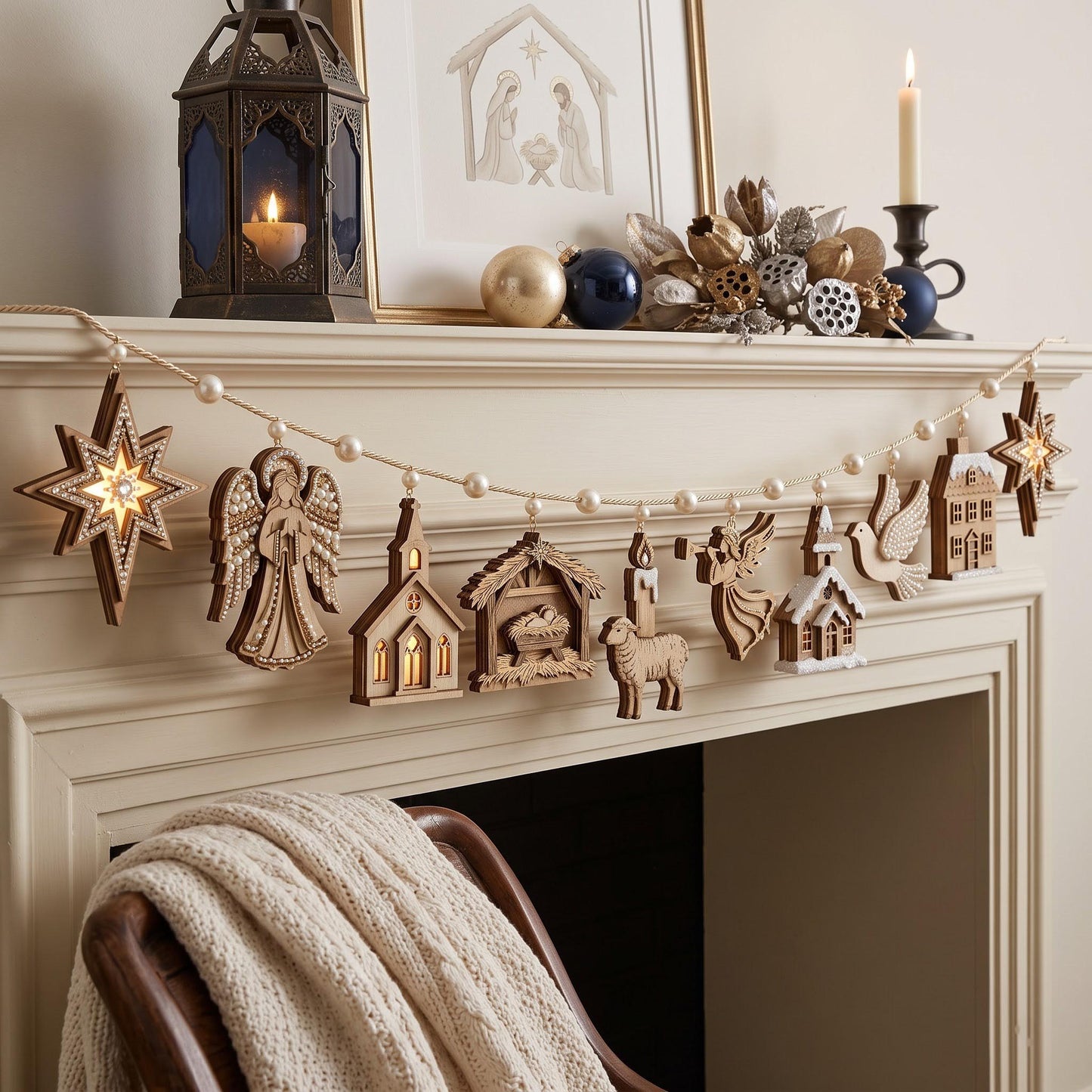 Nativity Custom Shape Wooden Garland GFTOMA14362