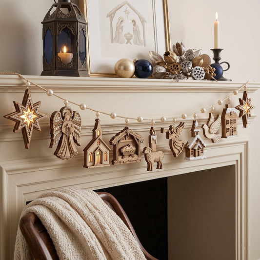 Nativity Custom Shape Wooden Garland GFTOMA14362