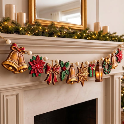 Holiday Bell Custom Shape Wooden Garland GFTOMA14363